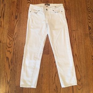 Paige White Cropped Skinny Jeans